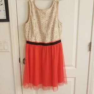 Tribal pattern and neon pink dress